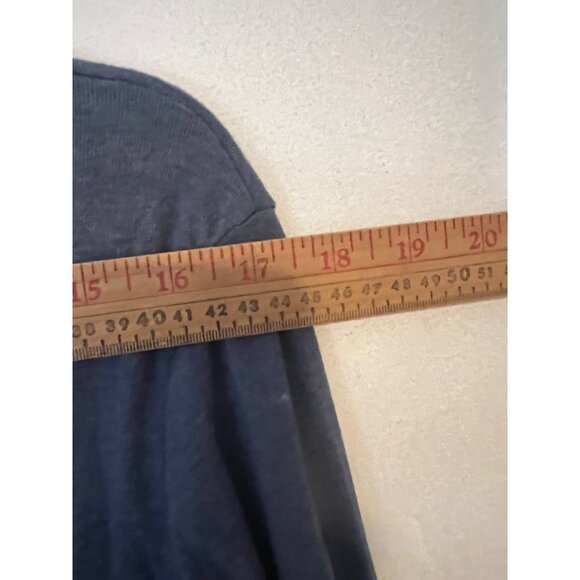 Tunic Dress Womens Small Blue Long Sleeve Elbow Patch Accent Buttons Soft Knit - Picture 6 of 12